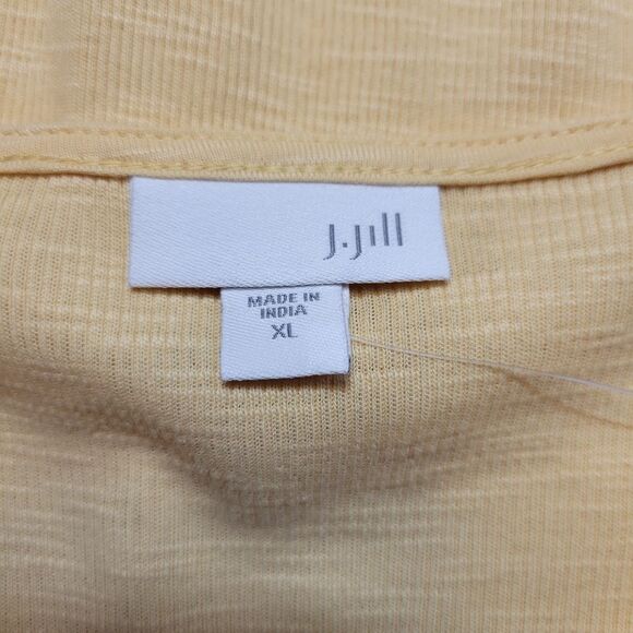 J. Jill Butter Yellow Henley Top Long Sleeve Tee T-shirt Pima Cotton Women's XL - Picture 8 of 12
